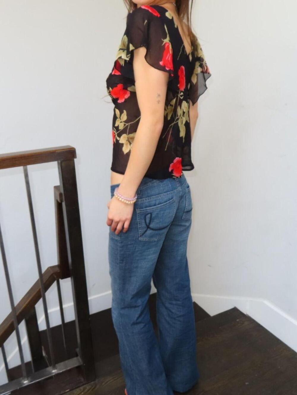 THE LIMITED Women's Black and Multi Shirt - Picture 3 of 5